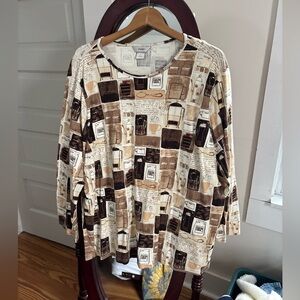 Coffee themed y2k 3x longsleeve top